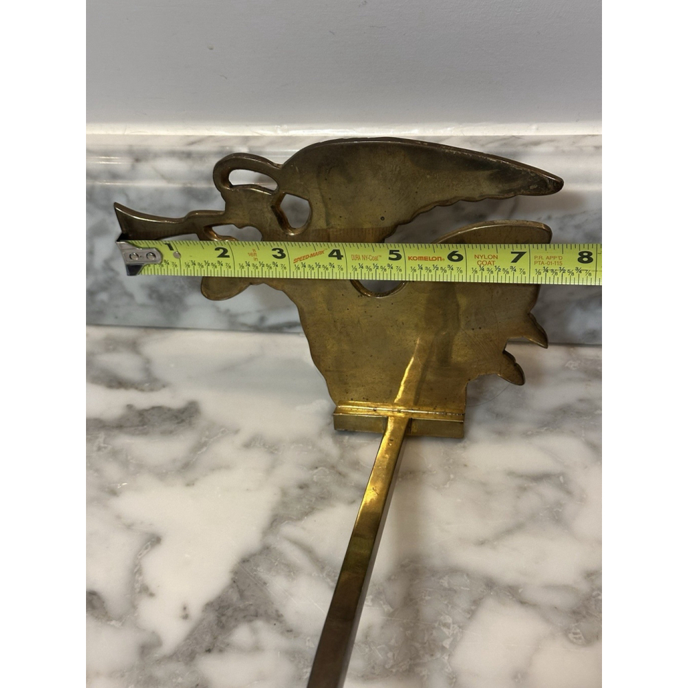 2 Solid Brass Angel Stocking Holder Mantel Long Arm Gold Heavy India - Picture 8 of 8